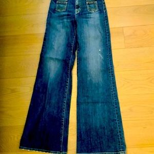 New 2022 Nili Lotan Runway piece. Dark denim with wide leg, very retro chic!